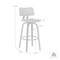Armen Living Pico 30" Swivel Black Wood Bar Stool in Gray Faux Leather with Black Metal LCPIBABLKGRY30 - alternate 7